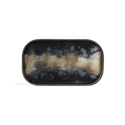 Classic tray collection | Black Organic glass valet tray - rectangular - L | Living room / Office accessories | Ethnicraft