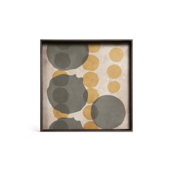 Translucent Silhouettes tray collection | Cinnamon Layered Dots glass tray - square - L | Living room / Office accessories | Ethnicraft