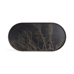 Classic tray collection | Black Tree wooden tray - oblong - M | Living room / Office accessories | Ethnicraft