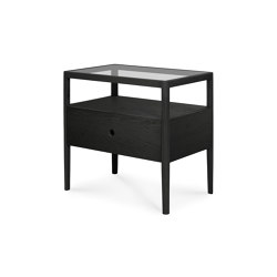 Spindle | Oak black bedside table - 1 drawer - varnished | Storage | Ethnicraft