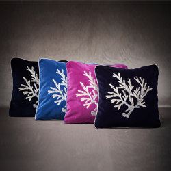 Piccole gioie Velvet Cushion Coral embroidery | Home textiles | Mastro Raphael