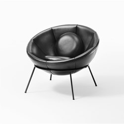 Bardi's Bowl Chair | Black Leather | Armchairs | Arper