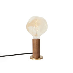 Walnut Knuckle Table Lamp with Voronoi-I Bulb EU