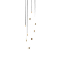 Brass Nine Pendant in Large White & Brass Canopy | Suspensions | Tala