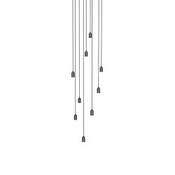 Graphite Nine Pendant in Large Black & Black Ash Canopy | Suspended lights | Tala