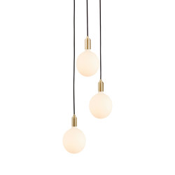 Brass Triple Pendant with Black Canopy with Sphere IV | Pendelleuchten | Tala