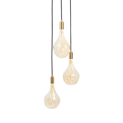 Brass Triple Pendant with Black Canopy with Voronoi II | Suspended lights | Tala