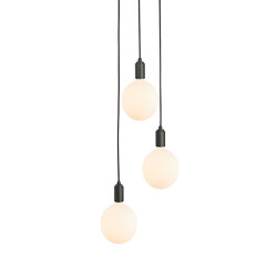 Graphite Triple Pendant with Black Canopy with Sphere IV | Suspended lights | Tala