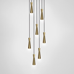 Cone 7 Piece Cluster - Lamp | Lampade sospensione | Marc Wood Studio