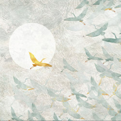 Japan | Birds and Waves Gold | Wall coverings / wallpapers | Officinarkitettura