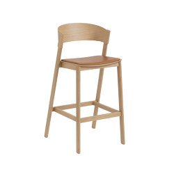 Cover Bar Stool - Refine Leather Cognac/Oak | Bar stools | Muuto
