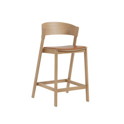 Cover Counter Stool - Refine Leather Cognac/Oak | Sillas de trabajo altas | Muuto