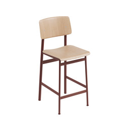 Loft Bar Stool - Oak/Deep Red | Bar stools | Muuto
