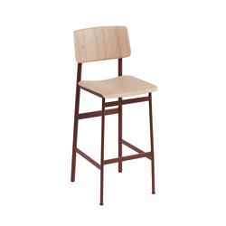 Loft Counter Stool - Oak/Deep Red | Bar stools | Muuto