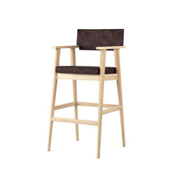Vintage ARM BARSTOOL W/ LEATHER (DARK BROWN) | Bar stools | Karpenter