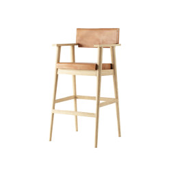 Vintage ARM BARSTOOL W/ LEATHER (TAN COGNAC) | Bar stools | Karpenter