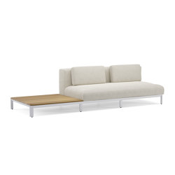 Long sofa with teak table | Sofás | Jardinico