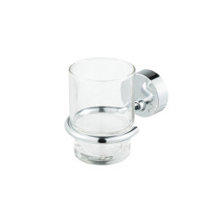 27 Collection | Glass Holder With Glass Chrome | Toothbrush holders | Geesa