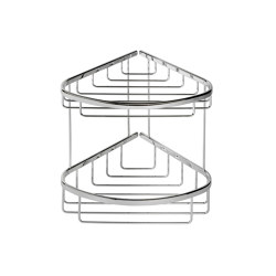 Basket | Twin Shower Caddy Corner 27 Collection 0.5cm Chrome | Bathroom accessories | Geesa