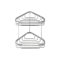 Basket | Twin Shower Caddy Corner 22cm Chrome | Bathroom accessories | Geesa