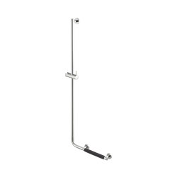 Comfort & Safety | Shower Riser Rail With Grab Rail Chrome - Left-Handed (Anti-Slip Handle Included) | Bathroom accessories | Geesa