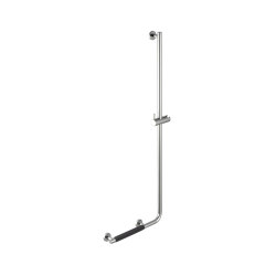 Comfort & Safety | Shower Riser Rail With Grab Rail Chrome - Right-Handed (Anti-Slip Handle Included) | Bathroom accessories | Geesa