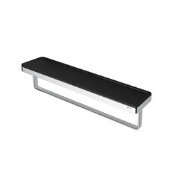 Frame Black Chrome | Towel Rail With Shelf 42cm Black / Chrome | Towel rails | Geesa