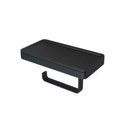 Frame Full Black | Toilet Roll Holder With Shelf Black | Paper roll holders | Geesa