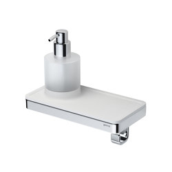 Frame White Chrome | Soap Dispenser With Shelf And Towel Hook White / Chrome | Soap dispensers | Geesa