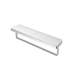 Frame White Chrome | Towel Rail With Shelf 42cm White / Chrome | Towel rails | Geesa