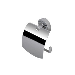 Luna | Toilet Roll Holder With Cover Chrome | Bathroom accessories | Geesa