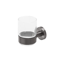 Nemox Brushed Black Metal | Glass Holder With Glass Brushed Metal Black | Toothbrush holders | Geesa