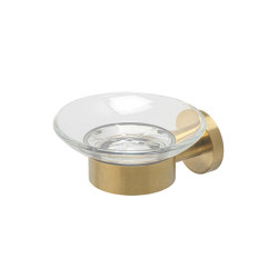 Nemox Brushed Gold | Seifenhalter Goldfarben Gebürstet | Bathroom accessories | Geesa