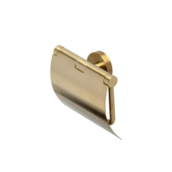 Nemox Brushed Gold | Toilet Roll Holder With Cover Brushed Gold | Bathroom accessories | Geesa