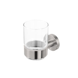 Nemox Stainless Steel | Glass Holder With Glass Brushed Stainless Steel | Bathroom accessories | Geesa