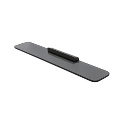 Shift Brushed Metal Black | Bathroom Shelf 60cm Brushed Metal Black With Smoked Glass | Bathroom accessories | Geesa