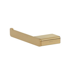 Shift Brushed Gold | Toilet Roll Holder Without Cover Brushed Gold (Left-Handed) | Portarotolo | Geesa