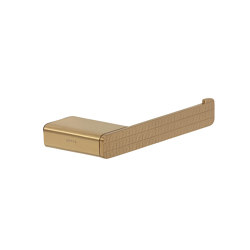 Shift Brushed Gold | Toilet Roll Holder Without Cover With Triangle Pattern Brushed Gold (Right-Handed) | Portarotolo | Geesa