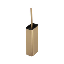 Shift Brushed Gold | Toilet Brush And Holder Brushed Gold (Black Lid And Brush) | Bathroom accessories | Geesa