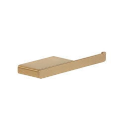 Shift Brushed Gold | Toilet Roll Holder Without Cover With Shelf Brushed Gold |  | Geesa