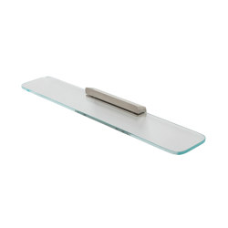 Shift Brushed Stainless Steel | Bathroom Shelf 60cm Brushed Stainless Steel With Transparent Glass | Bathroom accessories | Geesa