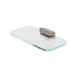 Shift Brushed Stainless Steel | Bathroom Shelf / Soap Holder Brushed Stainless Steel With Transparent Glass
