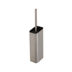 Shift Brushed Stainless Steel | Toilet Brush And Holder Brushed Stainless Steel (Black Lid And Brush)