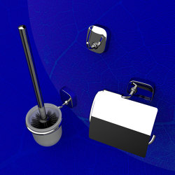 Thessa | Toilet Accessories Set - Toilet Brush And Holder - Toilet Roll Holder With Cover - Towel Hook - Chrome