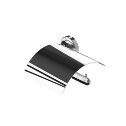 Tone | Toilet Roll Holder With Cover Chrome | Paper roll holders | Geesa