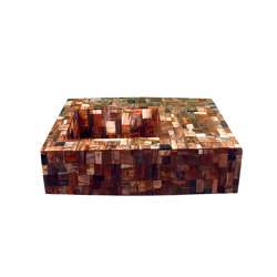 Piedra preciosa | Lavabo - sobre encimera retro de madera petrificada
