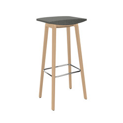 Four Stools 105 upholstery, wooden legs | Bar stools | Four Design
