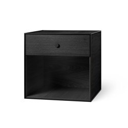 Frame 49 With 1 Drawer, Black Stained Ash | Shelving | by Lassen