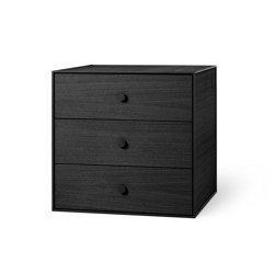 Frame 49 With 3 Drawer, Black Stained Ash | Shelving | by Lassen