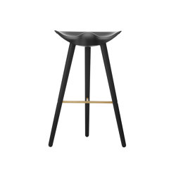 ML42 Bar Stool, Black Stained Beech/Brass | Bar stools | by Lassen